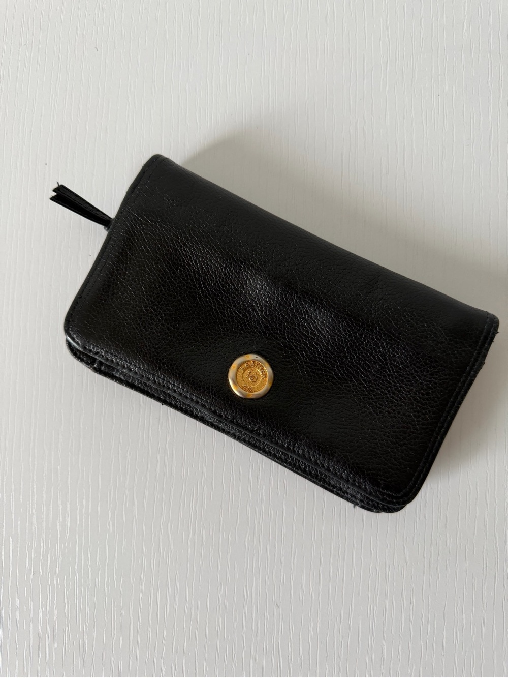 Vintage LC Leather Co. Black Genuine Leather Wallet